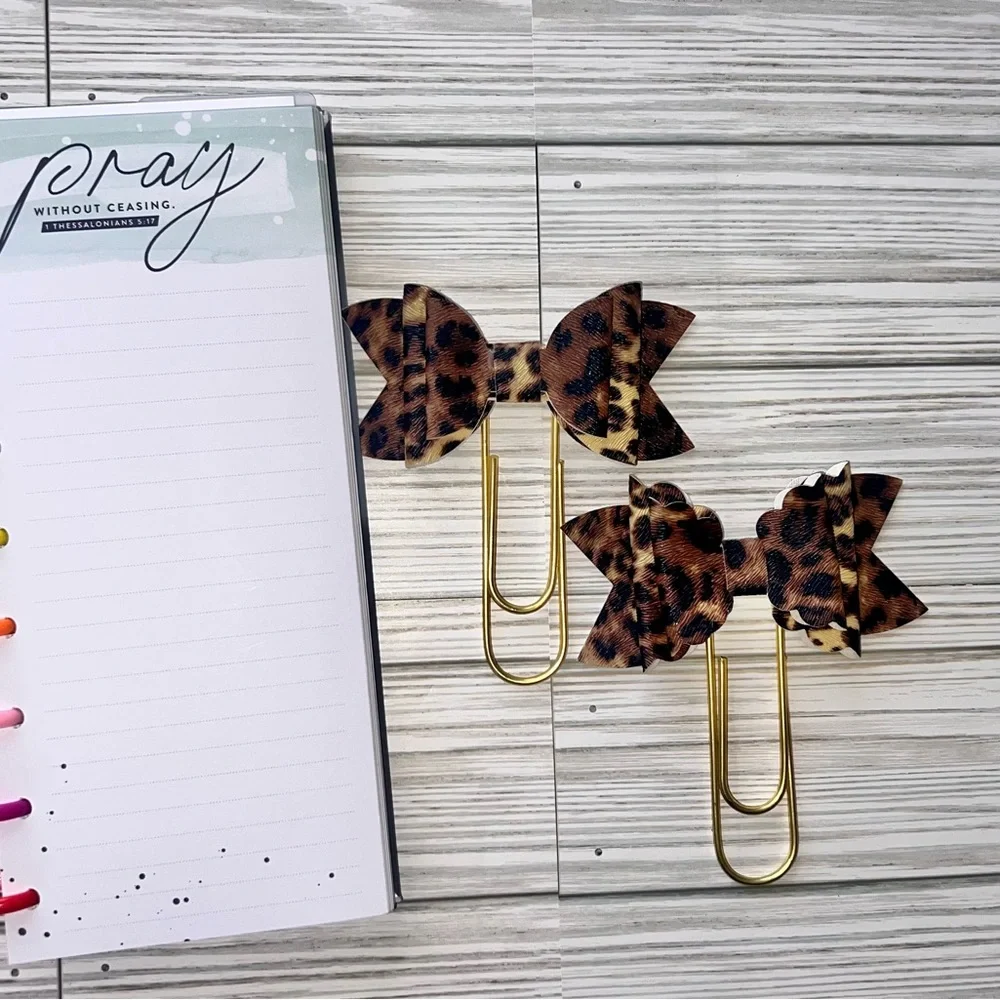 Happy planner bookmark Bow paper clips Jumbo size 2 pcs